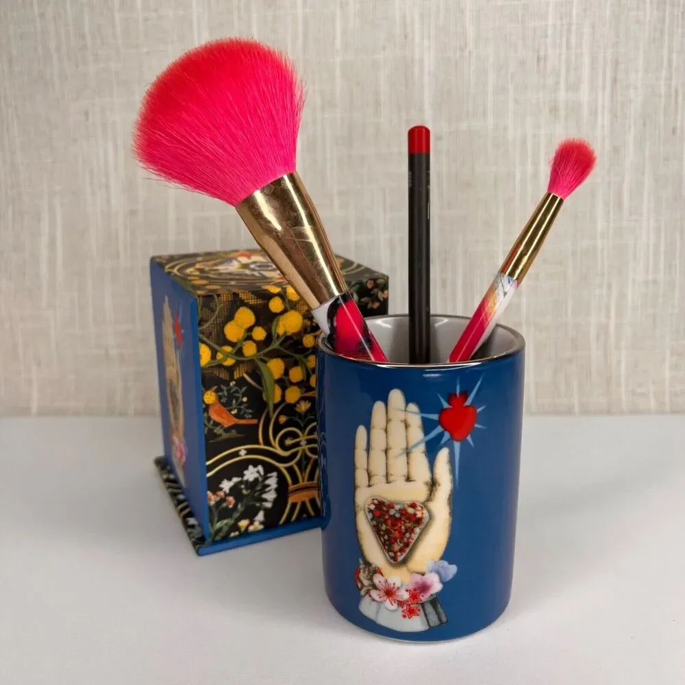 Christian Lacroix Paris Porcelain Makeup Brush Holder Gift Box Set Maison de Jeu